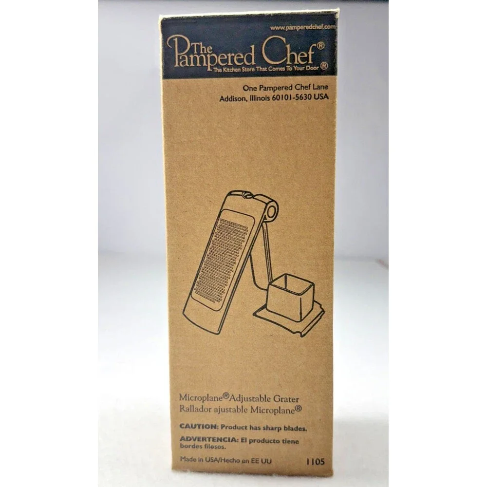 Pampered Chef Microplane Adjustable Grater #1105 USA Stainless Steel